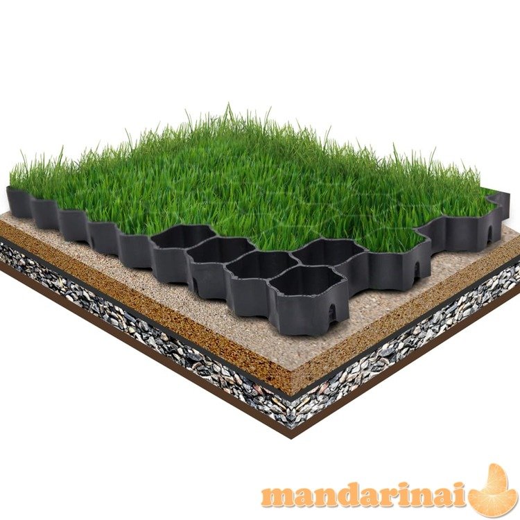 Žolės-vejos koriai, 16vnt., juodi, 60x40x3cm, plastikas