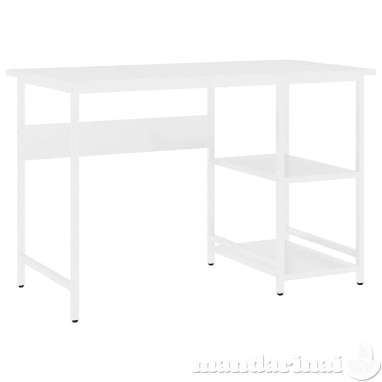 Kompiuterio stalas, baltos spalvos, 105x55x72cm, mdf ir metalas