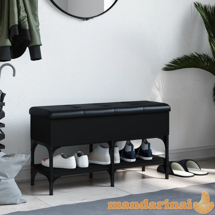 Batų suoliukas, juodos spalvos, 82x32x45cm, apdirbta mediena