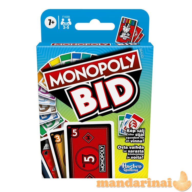 MONOPOLY Card game BID (in Finnish and Swedish lang.)