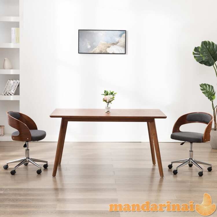 Pasukama biuro kėdė, pilka, išlenkta mediena ir audinys