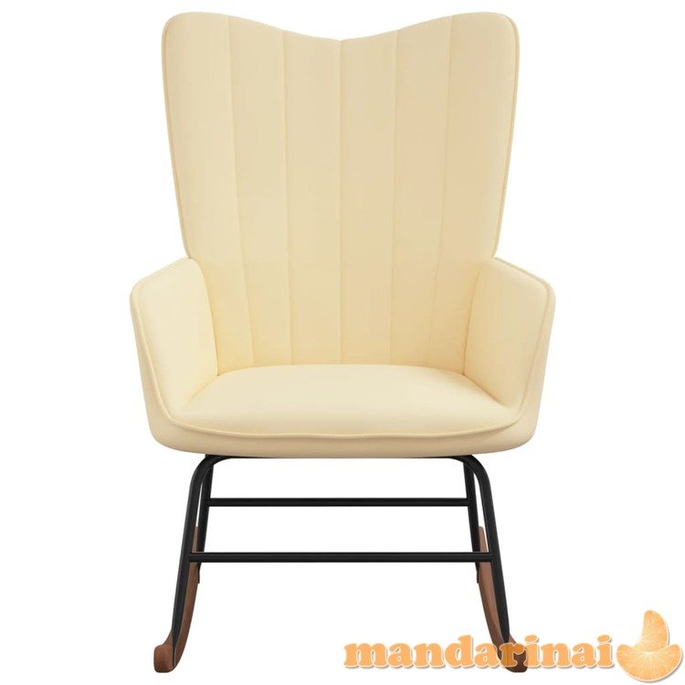 Supama kėdė, kreminės baltos spalvos, aksomas