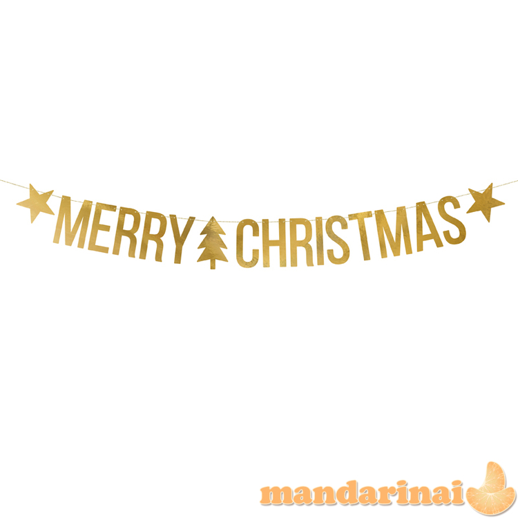 Banner Merry Christmas, gold, 10.5x150cm