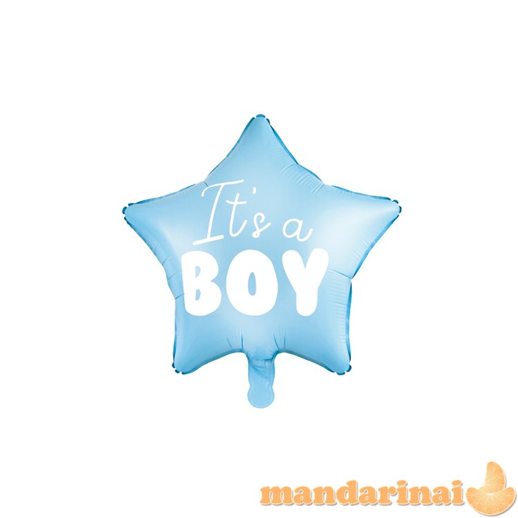 Foil Balloon Star - It s a boy, 48cm, light blue