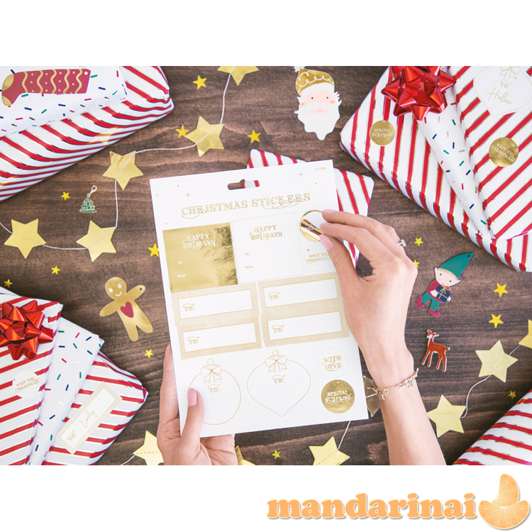 Christmas stickers, gold