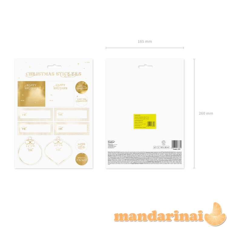 Christmas stickers, gold