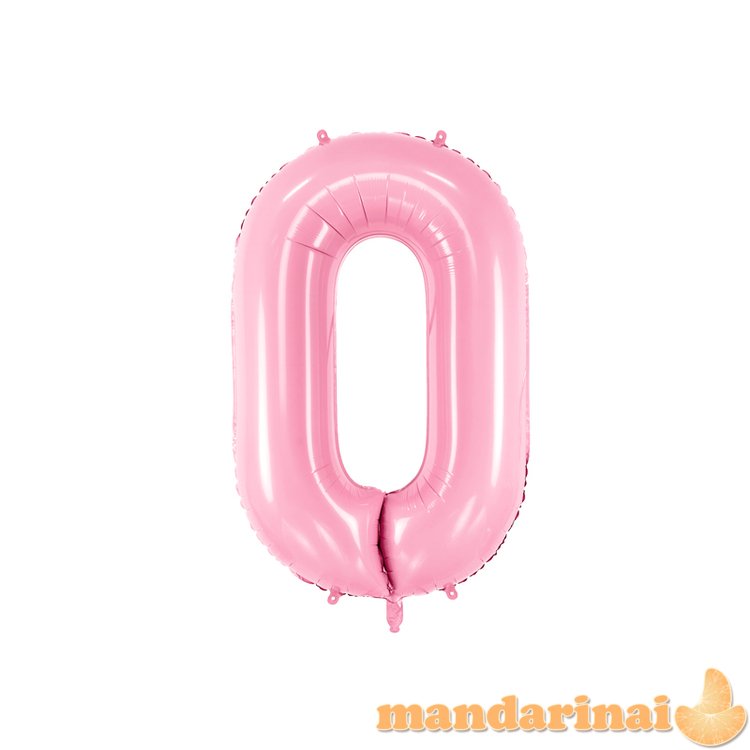 Folinis balionas Skaičius 0  - rožinis