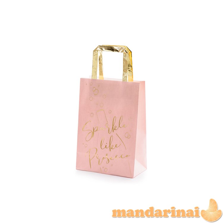 Gifts bags Prosecco, pink, 18x26x10cm (1 pkt / 6 pc.)
