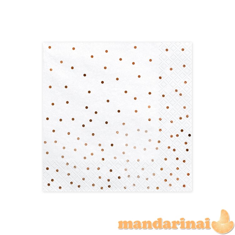Napkins Dots, white, 33x33cm (1 pkt / 20 pc.)