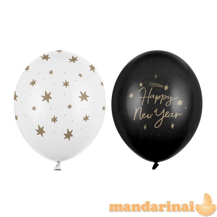 Balloons 30 cm, Happy New Year, mix (1 pkt / 50 pc.)