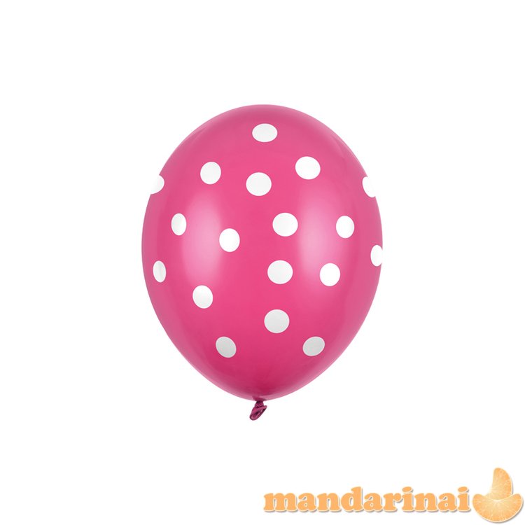 Balloons 30cm, Dots, Pastel Hot Pink (1 pkt / 50 pc.)