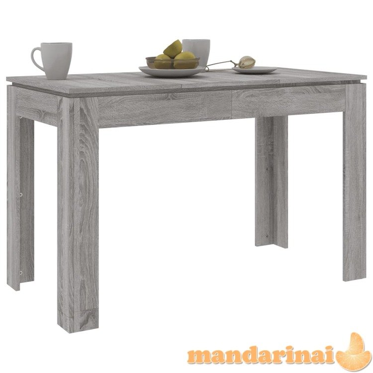 Valgomojo stalas, pilkas ąžuolo, 120x60x76cm, apdirbta mediena