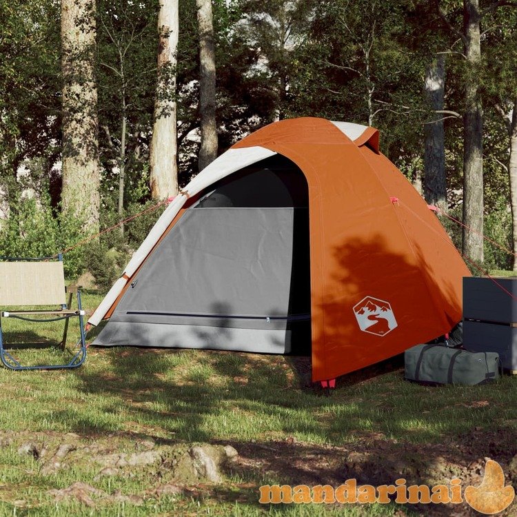 Dvivietė stovyklavimo palapinė, pilka/oranžinė, 264x210x125cm