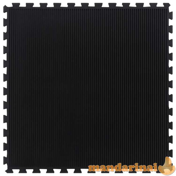 Guminė grindų plytelė, juodos spalvos, 100x100cm, 12mm