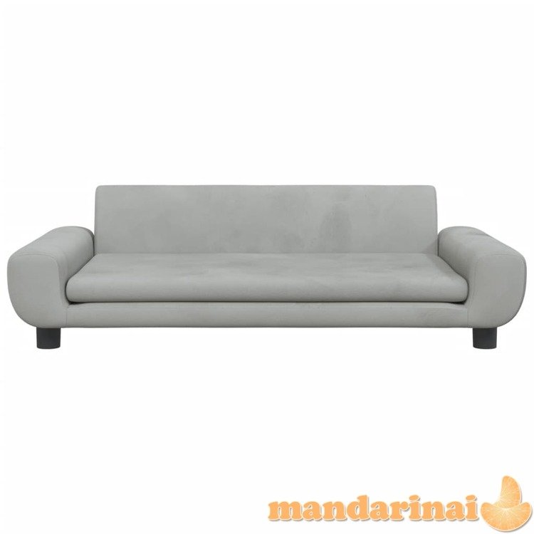 Vaikiška sofa, šviesiai pilkos spalvos, 100x54x33cm, aksomas