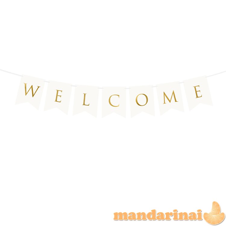 Banner Welcome, white, 15 x 95 cm