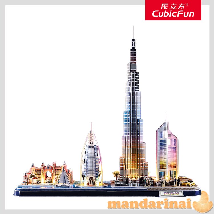 CUBICFUN City Line 3D dėlionė su LED (didelė)„Dubajus 