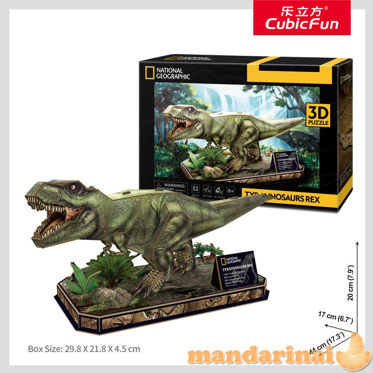 CUBIC FUN National Geographic 3D dėlionė „Tiranozauras REX“