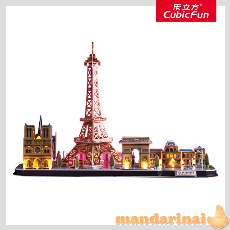 CUBICFUN City Line 3D dėlionė su LED (didelė)„Paryžius 