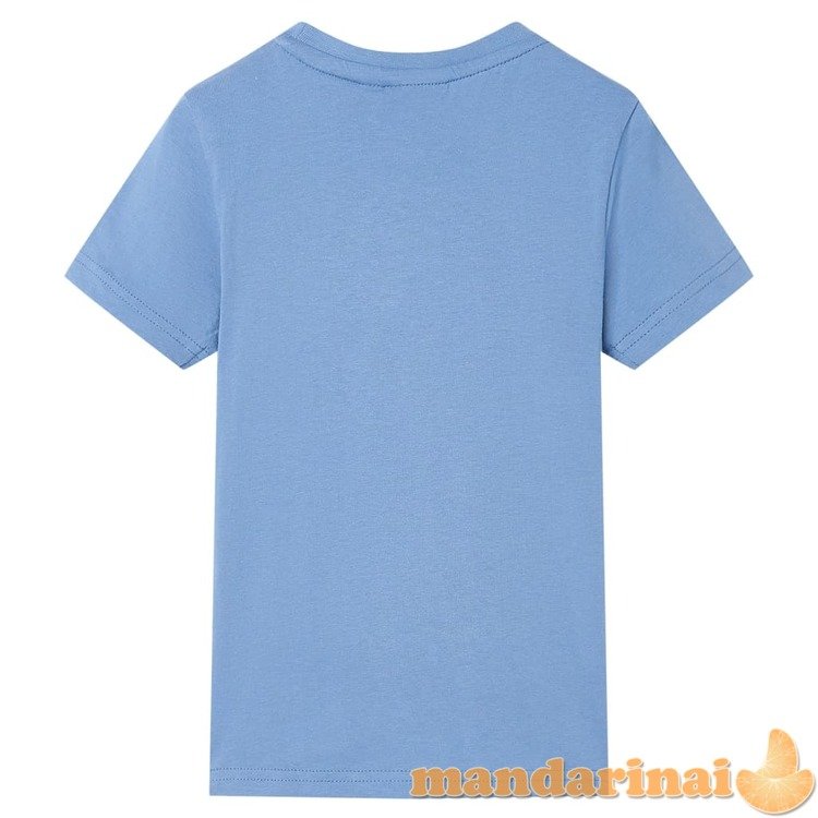 Vaikiški marškinėliai, vidutinio intensyvumo mėlyni, 128 dydžio