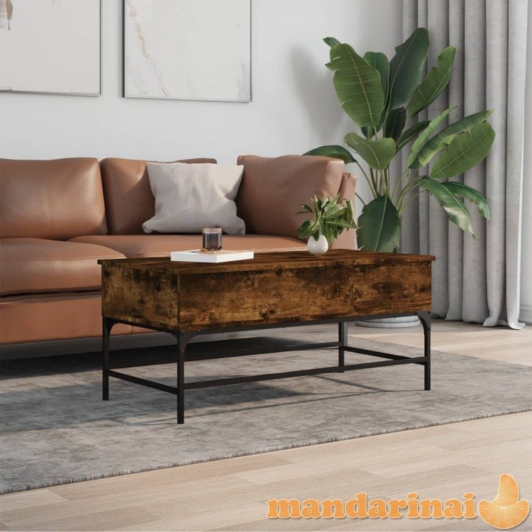 Kavos staliukas, dūminio ąžuolo, 100x50x45cm, mediena/metalas