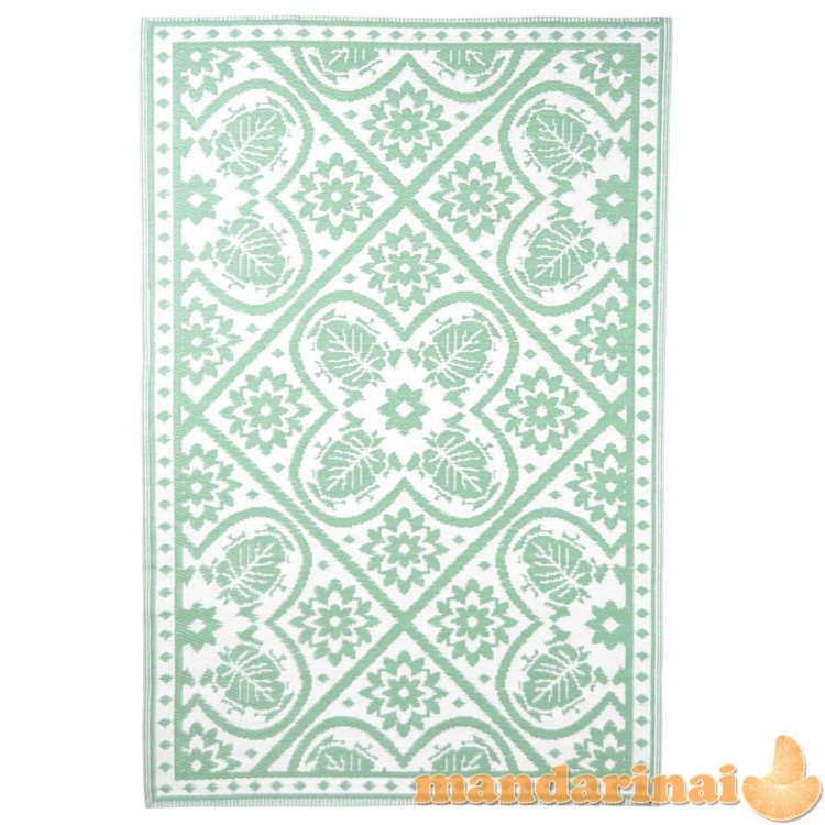 Esschert design lauko kilimas, žalios ir baltos spalvos, 182x122cm