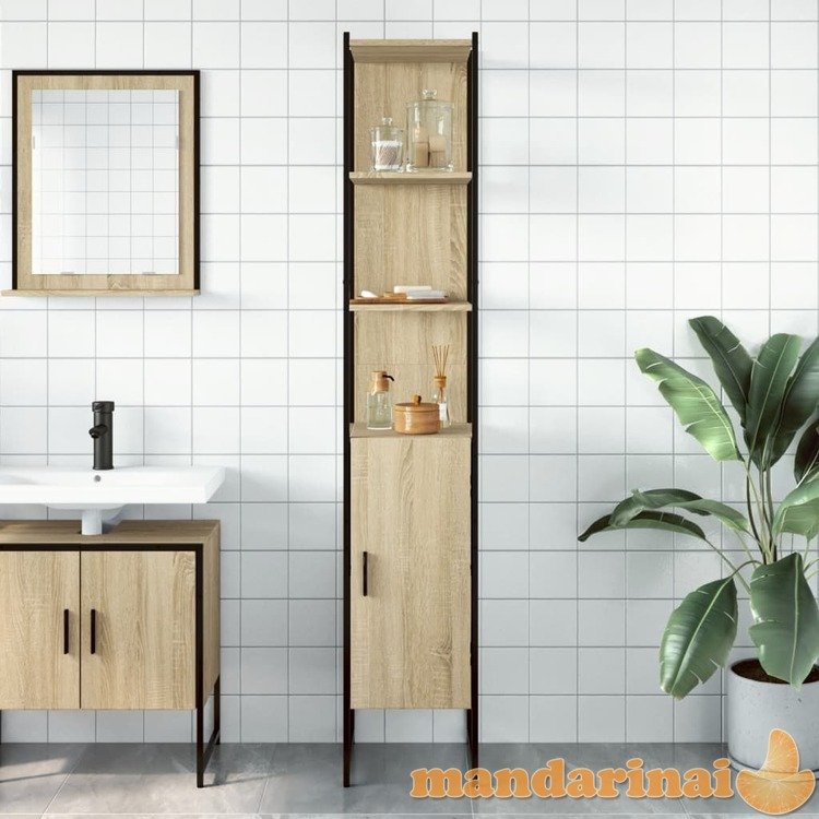 Vonios kambario spintelė, ąžuolo, 33x33x185,5cm, mediena