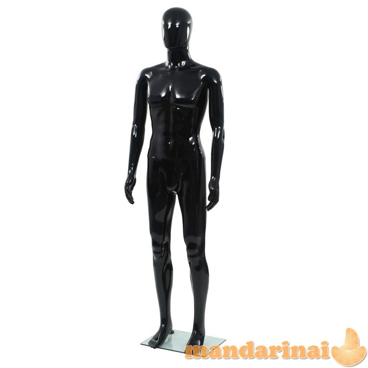 Vyriškas manekenas, stiklo pagr., blizgus juodas, 185cm