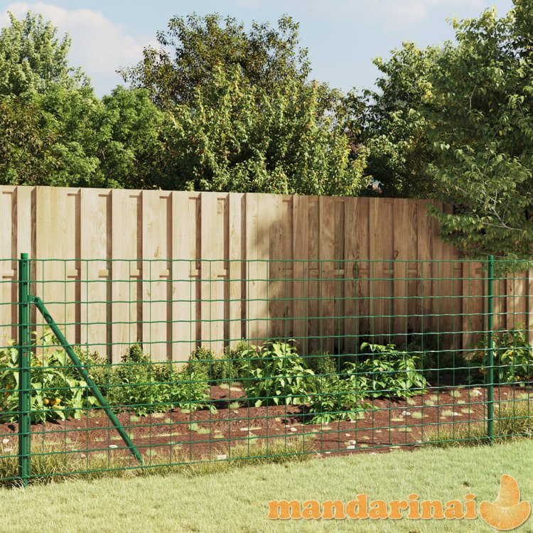 Vielinė tinklinė tvora su flanšais, žalios spalvos, 1,1x10m
