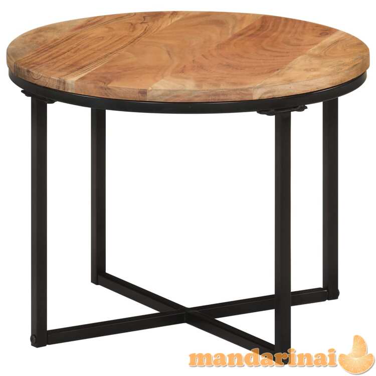 Kavos staliukas, 45x45x35cm, akacijos medienos masyvas/geležis