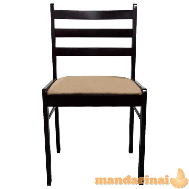 Valgomojo kėdės, 4vnt., rudos, bukmedžio masyvas ir aksomas