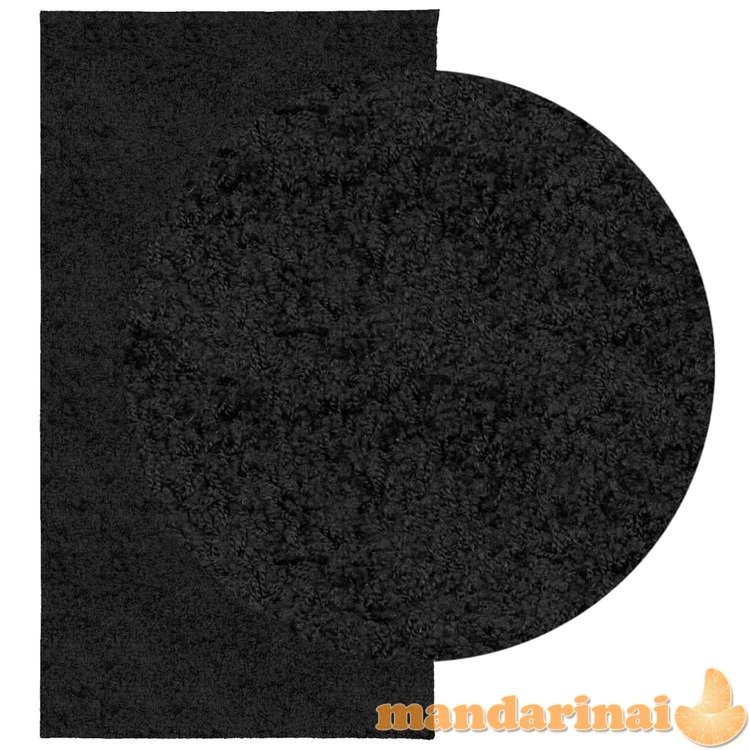 Shaggy tipo kilimas, juodos spalvos, 80x150cm, aukšti šereliai