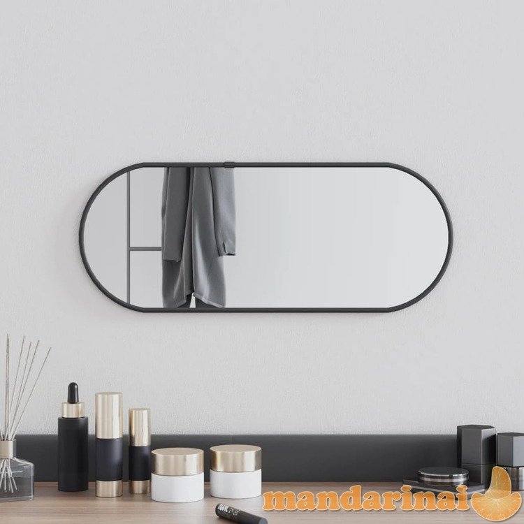 Sieninis veidrodis, juodos spalvos, 50x20cm, ovalo formos