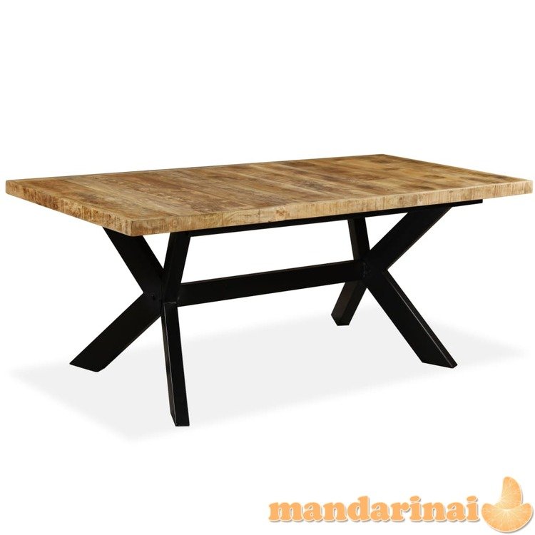 Valgomojo stalas, mango mediena, plieninės kojelės, 180cm
