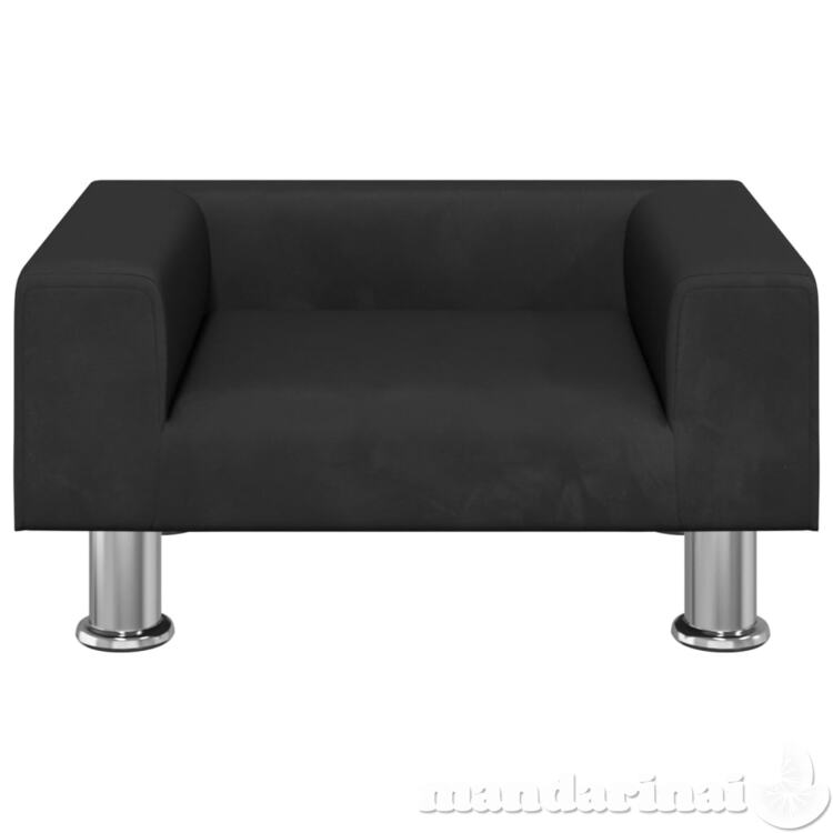 Vaikiška sofa, juodos spalvos, 50x40x26,5cm, aksomas