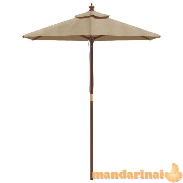 Sodo skėtis su mediniu stulpu, taupe spalvos, 196x231cm