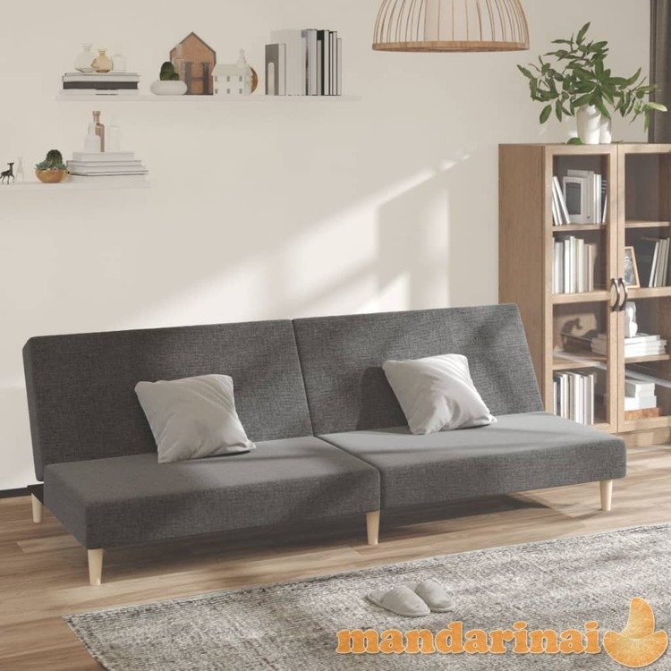Dvivietė sofa-lova, šviesiai pilkos spalvos, audinys