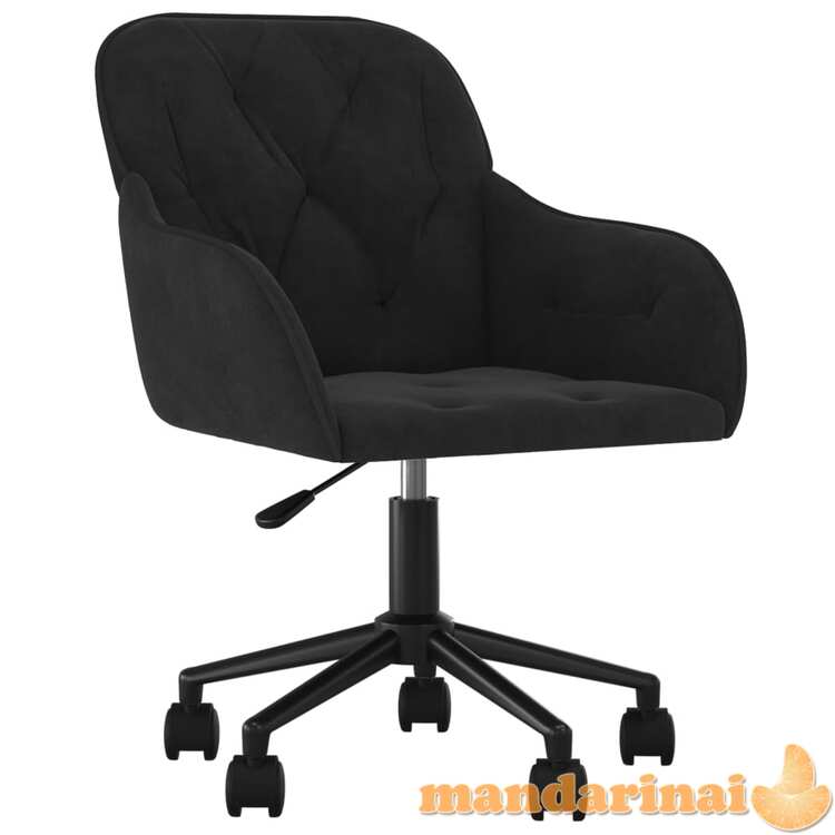 Pasukama biuro kėdė, juodos spalvos, aksomas