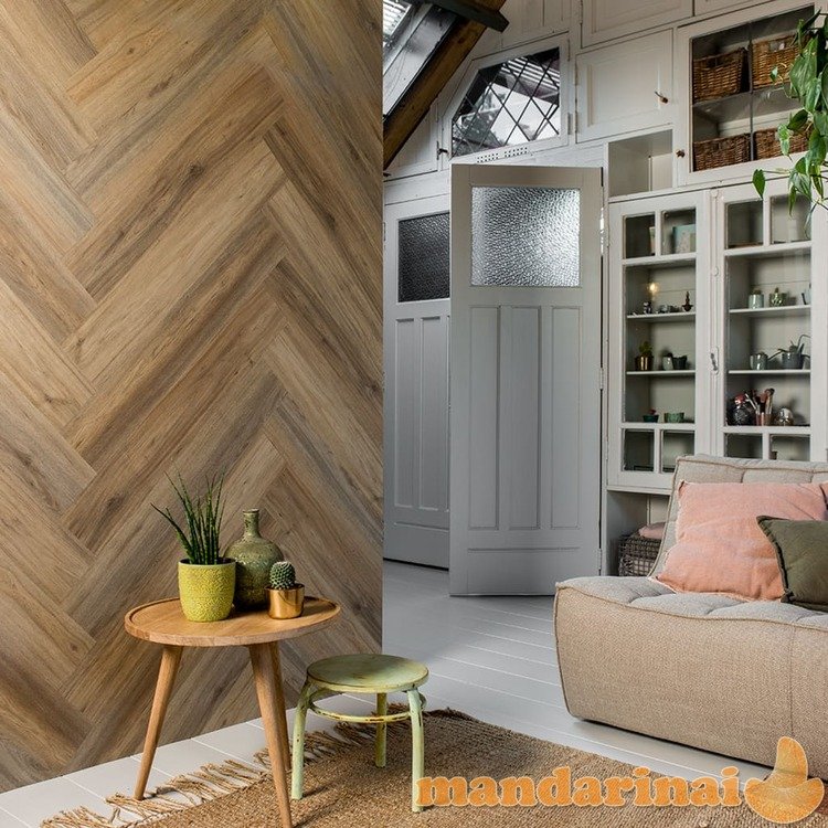Wallart lentjuostės, rudos latė spalvos, ąžuolo medienos imitacijos