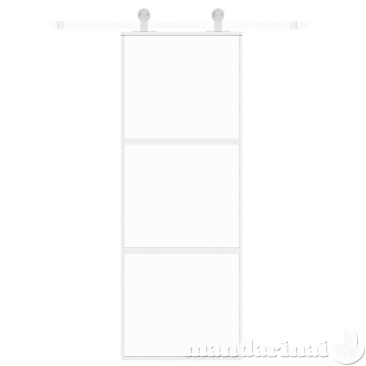 Stumdomos durys, baltos, 76x205cm, grūdintas stiklas/aliuminis