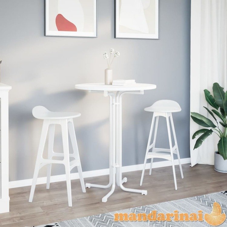 Valgomojo stalas, baltas, 80x110cm, apdirbta mediena ir plienas