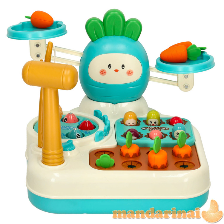 Mielas morkų interaktyvus žaislas 4in1 mėlynas