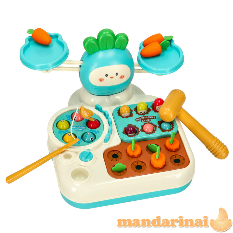 Mielas morkų interaktyvus žaislas 4in1 mėlynas