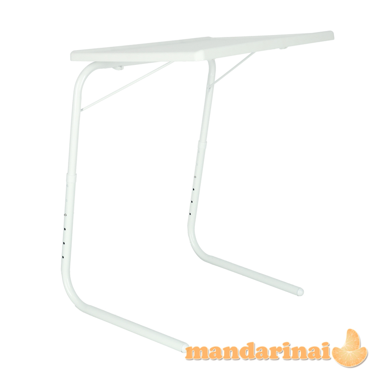 Šoninis staliukas nešiojamam kompiuteriui sulankstomas 52 x 40 cm baltas