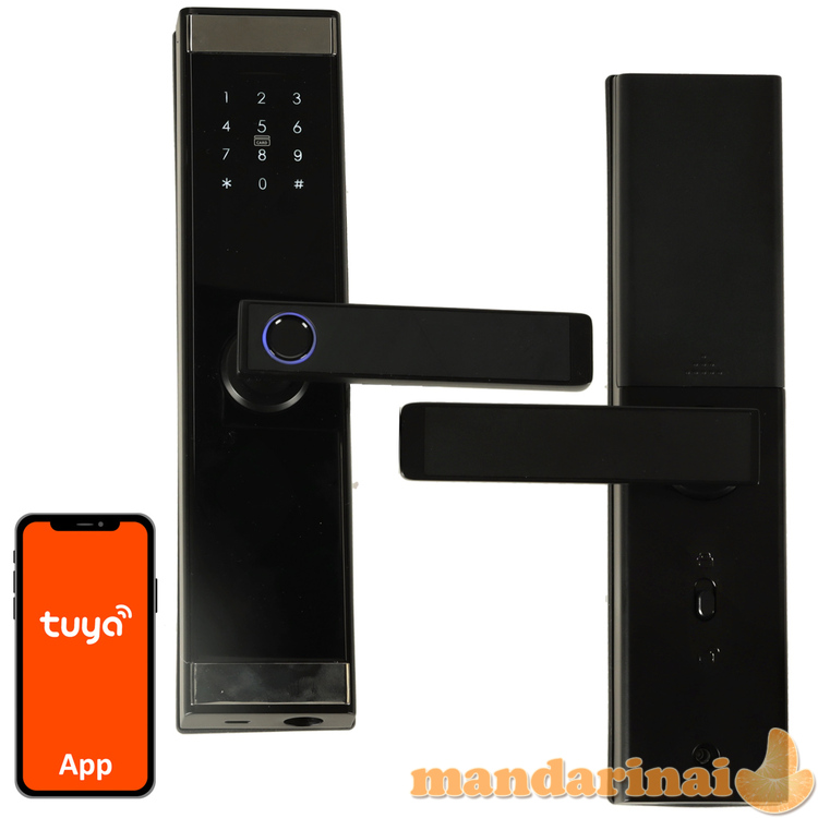 Pirštų atspaudų kodo derinio durų rankenos kortelė juoda