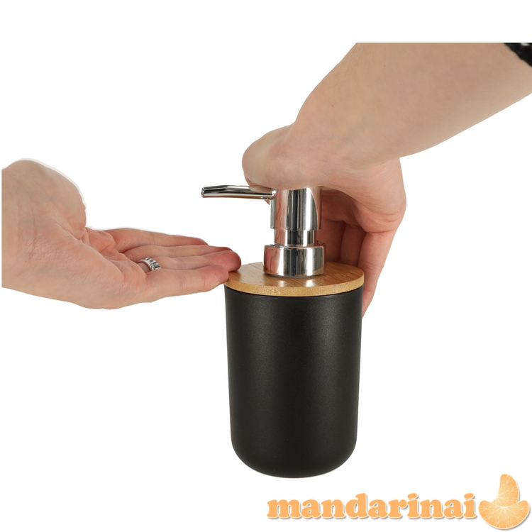 Vonios komplektas šepečių dozatoriaus rinkinys iš 6 dalių juodos spalvos