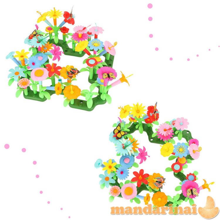 Gėlės kūrybiniai blokai gėlynas 175 elementai