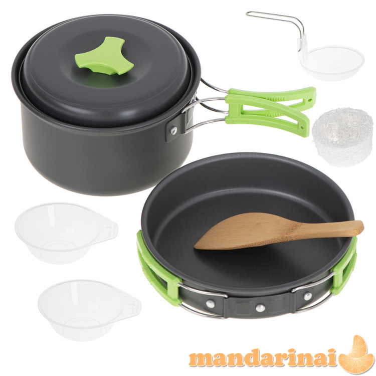 Menasks kelioninių indų rinkinys stovyklavimo puodų keptuvė XL 3