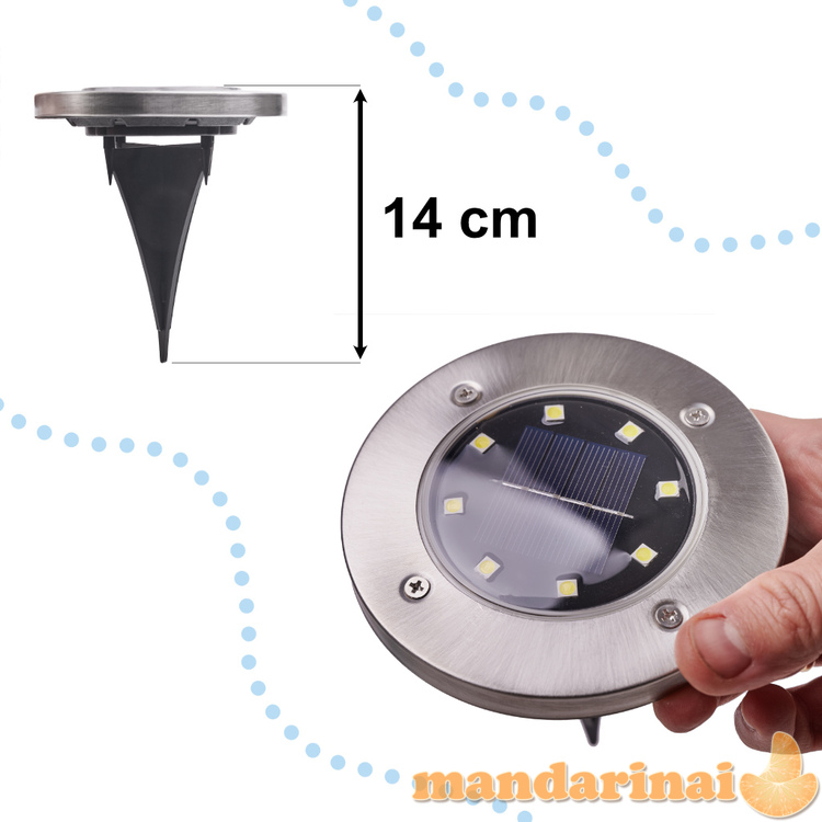 Saulės sodo LED žemės invazijos lempa 12vnt 2