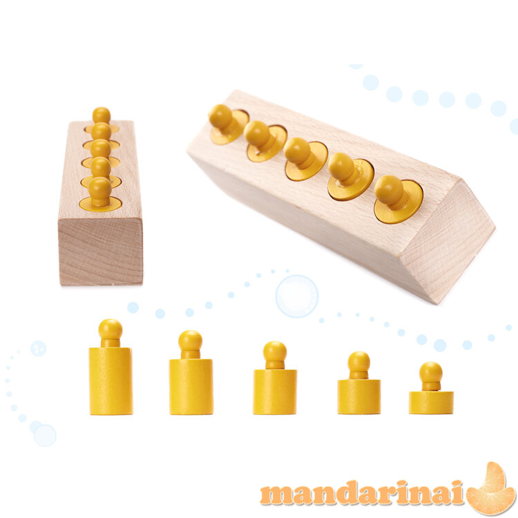Svoriai mediniai cilindrai montessori spalvingi 2
